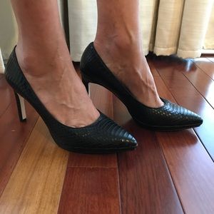 Cole Haan- black pointed platform heels